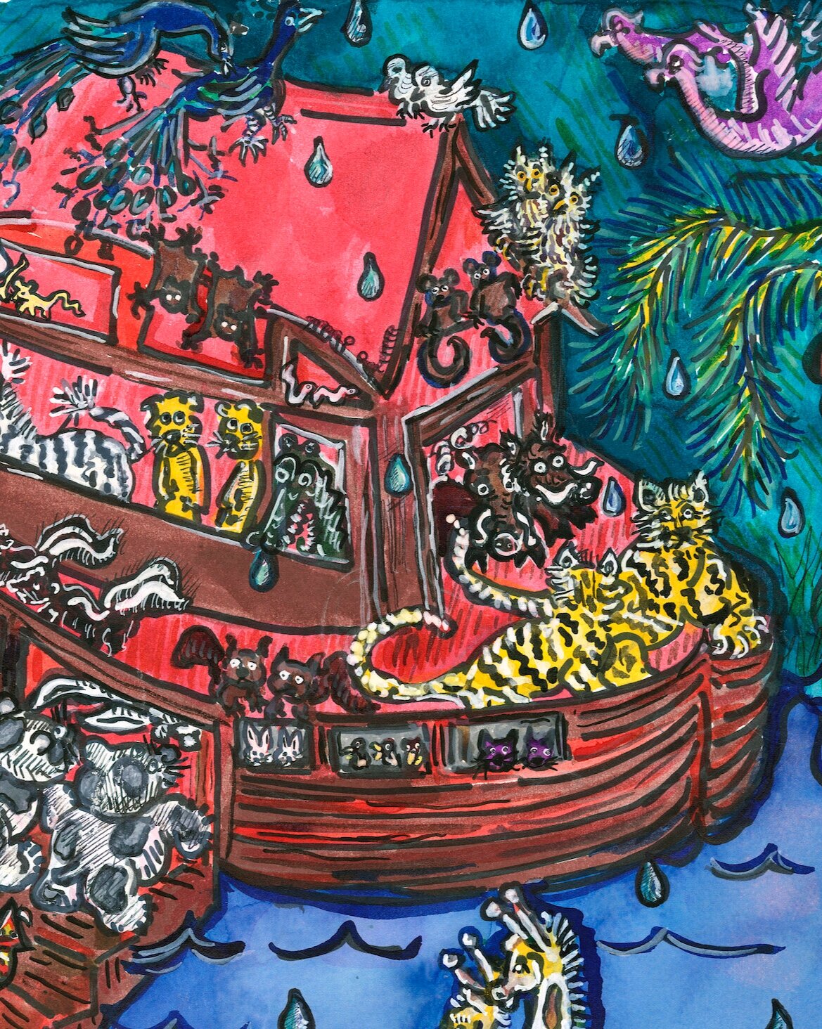 Noah's Ark, Two By Two- Fine Art Print by Sarah Drake Streetman